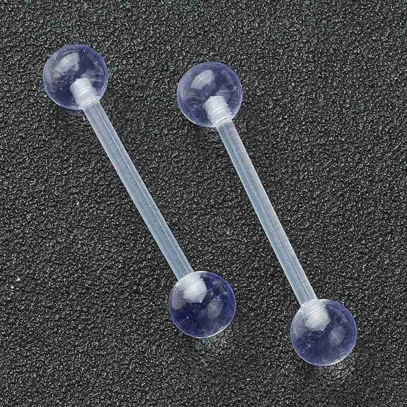 Acrylic Tongue Rings Straight Barbell Tongue Piercing Jewelry Clear 30x6mm Bar Length: 3/4"(18.5mm) Pin: 15 Gauge(1.5mm)