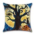 thumbnail image 2 of Juego de 4 fundas de almohada para decoración de Halloween, 18.0 x 18.0 in, decoración de Halloween, liquidación de truco o trato, granja, calabaza, murciélago, funda de almohada para sofá, sala de es, 2 of 5