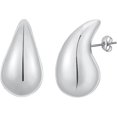 thumbnail image 1 of Chunky Gold Hoop Earrings For Women, Lightweight Waterdrop Hollow Open Hoops Earrings Fashion Jewelry For Women Girls----Silver--Product code 77071 Silver, 1 of 5