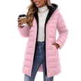 thumbnail image 5 of Qiggri Women's Hooded Puffer Coat Fleece Lined Full Zip Long Sleeve Outerwear Coat With Pockets for Winter Comfy Smart Casual Office Casual Outdoor XXXL, 5 of 7