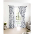 thumbnail image 3 of Blue Leaves Blackout Curtains for Bedroom/Living Room, Thermal Insulated Kitchen Curtains, Summer Botanical Elegant Pastoral Grommet Darkening Window Treatment Drapes 52"x72"x2, 3 of 8