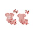 thumbnail image 2 of BemeyourBBs Newborn Baby Girls Summer Clothes Baby Girl Little Sister Mama's Girl Outfit Cute Letter Print Short Sleeve Ribbed Romper Elastic Strawberry Floral Ruffled Shorts Headband 3-Piece Set, 2 of 9