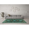 thumbnail image 3 of Ahgly Company Machine Washable Indoor Rectangle Persian Turquoise Blue Traditional Area Rugs, 2' x 3', 3 of 4