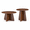 A-Walnut, variant on White Marble Nesting Coffee Table Set of 2, Gourd Shaped MDF Tables with Walnut Base for Living Room