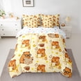 thumbnail image 3 of Homewish Cute Capybara 7-Piece Bedding Comforter Set,Cartoon Animal King Bedding Sets,Yellow Stars Print Bed Sheets For Girls Boys,Luxury Bedroom Decor Reversible, 3 of 9