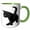 Green/White, variant on 3drose, Feline Fun Black Cat Kitty Vector, 15oz Two-tone Black Mug