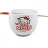Hello Kitty Hello Kitty Noodles Ramen Cup Bowl with Chopsticks, White - Ceramic