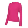 thumbnail image 5 of Endives Women's Long Sleeve T-shirt Round Neck Thin Breathable Beachwear Spring Summer, 5 of 8