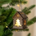 thumbnail image 6 of VOTRUDI Snowflakes Ornaments for Christmas Decoration,Glowing Wooden House Pendant for Creative Christmas Tree Decoration with Snowman, Elks and Snowflake Lighting.,Brown, 6 of 6