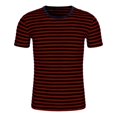 thumbnail image 6 of Women's T-Shirts Basic Tops Stripe Print Short Sleeve Crew Neck Casual Fashion Clothing Red, 6 of 7