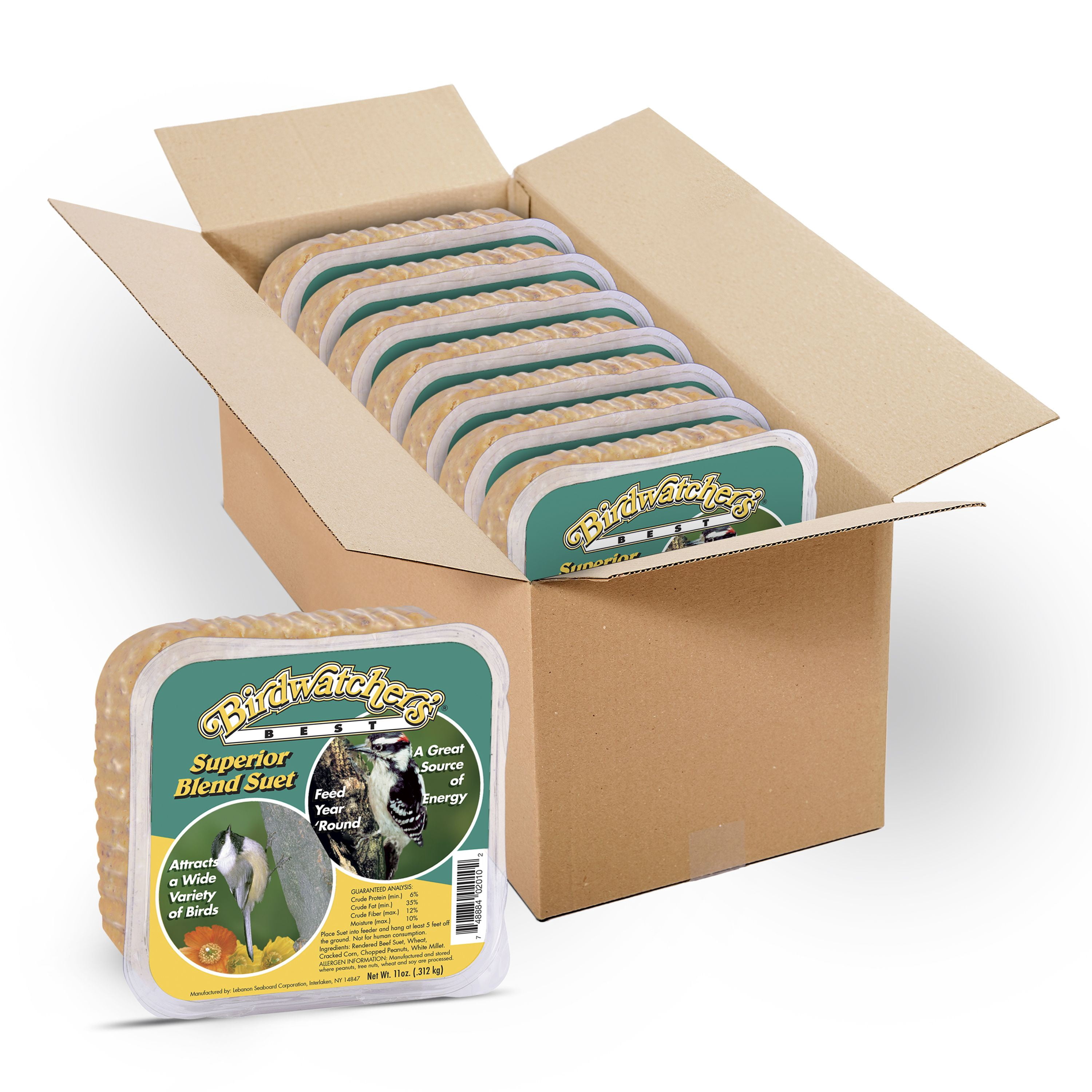Birdwatcher's Best Suet, Superior Blend, 11 oz. - 8 Count