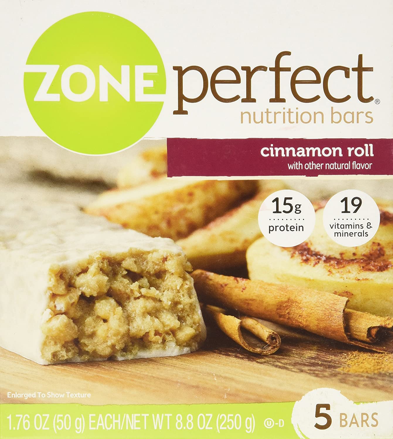 Zone Perfect Nutrition Bar, Cinnamon Roll, 5 Count [Pack of 2]1.76oz