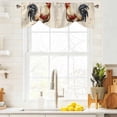 thumbnail image 4 of Tie Up Valances for Windows, Retro Rooster Adjustable Valance Curtains Window Treatment for Living Room/Bedroom, Watercolor Pastoral Animals Buffalo Rod Pocket Kitchen Curtains & Drapes 42x18 Inch, 4 of 9