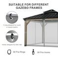 thumbnail image 6 of BPS 10' x 10' Gazebo Universal Mosquito Netting Screen Replacement, 4-Panel Screen Walls with Double Zippers for Outdoor Patio - Gray (Mosquito Net Only), 6 of 8