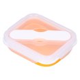 thumbnail image 4 of Lunch Box,, Foldable Thermal Lunch Box, Silicone 600 ML Leakproof Portable  For School For Office Orange 600ML, 4 of 8