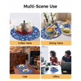 thumbnail image 2 of 15 Inch Round Placemats Set of 4, Blue Christmas Non Slip Heat Insulation PP Table Mats, Snowflakes Xmas Winter Vintage New Year Washable Place Mats for Kitchen Dining Party Table Decor, 2 of 7