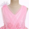 thumbnail image 5 of IBTOM CASTLE Toddler Girls Butterfly Birthday Dress Ruffle Tulle Flower Girl Wedding Pageant Formal Party Dress Floral Shiny Butterfly for Photo Shoot 5-6 Years Rainbow Pink, 5 of 7