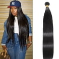 thumbnail image 1 of Paquetes de cabello humano liso 12A Cabello humano brasileño 1 paquete cabello humano virgen sin procesar Extensiones Color negro natural 30 pulgadas, 1 of 5