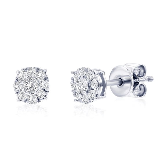 Beaux Bijoux Sterling Silver Round 0.26cttw Lab Grown Diamond Earrings - Fine 5mm Stud Earrings for Women