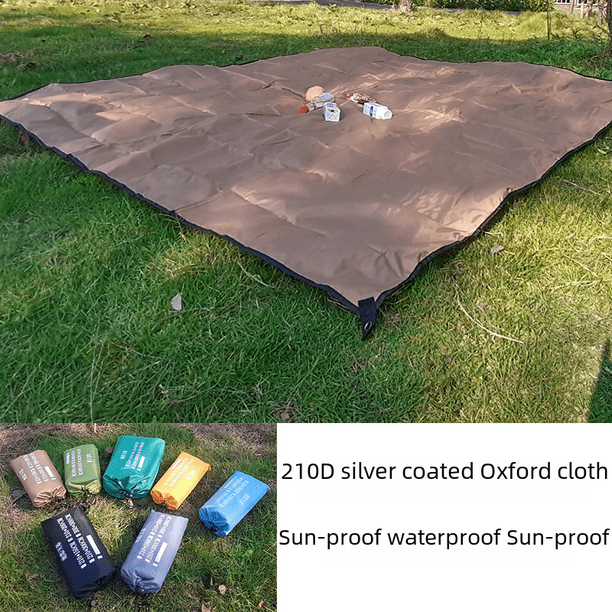 Tienda de campaña al aire libre, tapete de piso recubierto de plata, tapete de tela Oxford a prueba de humedad, tapete de playa, tapete de tela grande para picnic, tapete para barbacoa
