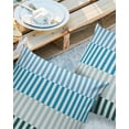 thumbnail image 3 of Outdoor Waterproof Pillow Covers Pack of 2, Abstract Stripe Classic Blue Gradient Lines Art Decorative Throw Pillowcases Cushion Covers for Garden Patio Tent Sofa Couch, 16x16 inch, 3 of 8