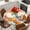 White Orange, variant on Orange Pumpkin Gnomes Fall Round Tablecloth, Fitted Table Cover with Elastic for 36"-44" Round Tables, Branches Thanksgiving Leaves Wooden Table Cloth Outdoor Dinning Party Waterproof Tablecloths