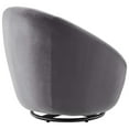 thumbnail image 3 of Modway Buttercup Performance Velvet Swivel Chair in Black/Gray, 3 of 4
