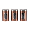 thumbnail image 2 of 3 Pcs Rice Storage Bin, Food Sealed Jar Rice Storage Container with Visible Window Stainless Steel Coffee Container Sealing Food Container Bin Cereal Jar for Kitchen, 2 of 7