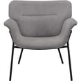 thumbnail image 2 of Benjara Leah 32 Inch Accent Chair, Woven Fabric Upholstery, Angled Metal Legs, Gray, 2 of 5
