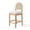 Natural, variant on Hawsaiy Farmhouse Rattan Counter Height Bar Stools Set of 2, Chenille Upholstered Kitchen Island Chairs with Solid Wood Frame, Walnut