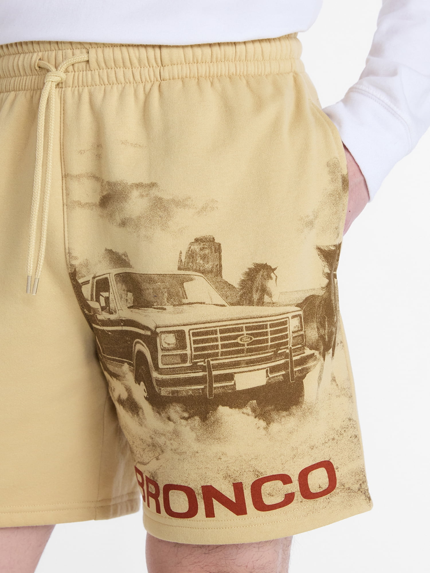 Ford Bronco Men's and Big Men's Fleece Jogger Shorts, Sizes XS-3XL