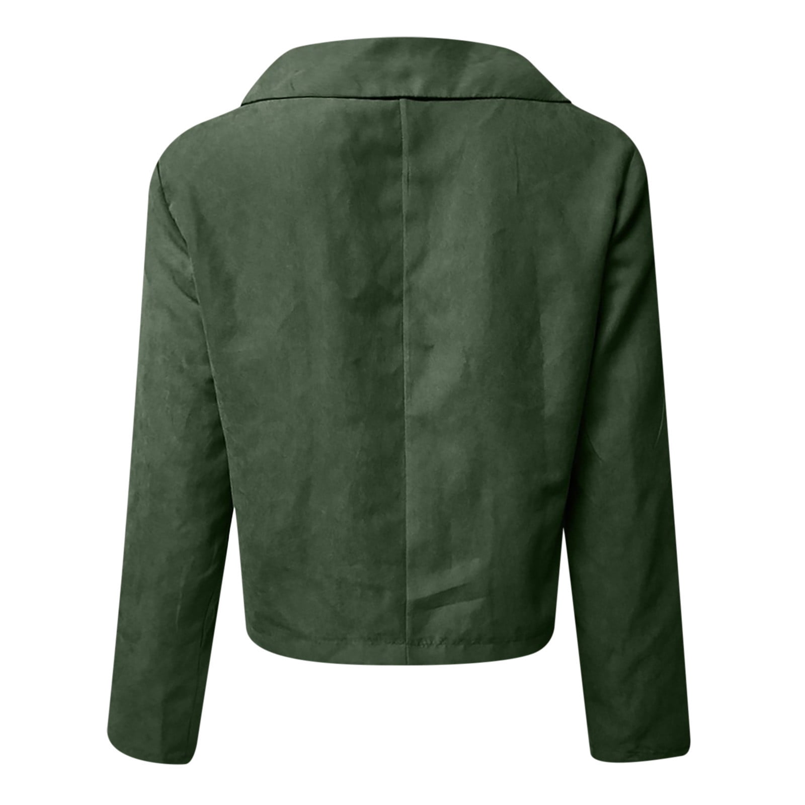 Fartey Clearance Womens Faux Leather Short Jacket Fashion Zip Up Moto Biker Slim Fit Jackets Dressy Casual Notch Lapel Solid Color Long Sleeve Coats