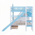 thumbnail image 6 of Full-Over-Full Castle Style Bunk Bed - 2 Drawers 3 Shelves & Slide - Blue, 6 of 26