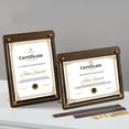 thumbnail image 3 of Wooden Diploma Frame Degree Frame: Document Frames with High Definition Acrylic, Display 8.2x11 Certificate Frame, Graduation Picture Frame 11x14, Poster Frame for Tabletop (Wood, 7.01X9.37), 3 of 8