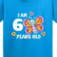 thumbnail image 4 of Inktastic I Am 6 Years Old Cute Smiling Butterfly with Flowers Youth T-Shirt, 4 of 5