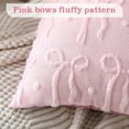 thumbnail image 3 of COOKCOK Bow Throw Pillow Covers 18x18 Set of 2 Decorative Pillow Covers Soft Plush Faux Wool Aesthetic Pillowcases Preppy Room Decor for Bed Sofa Couch Living Room, Pink, 3 of 7