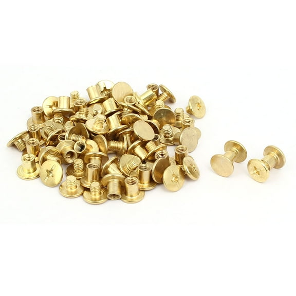 M5x6mm Binding Chicago Screw Post Gold Tone 40pcs for Photo Albums Scrapbook