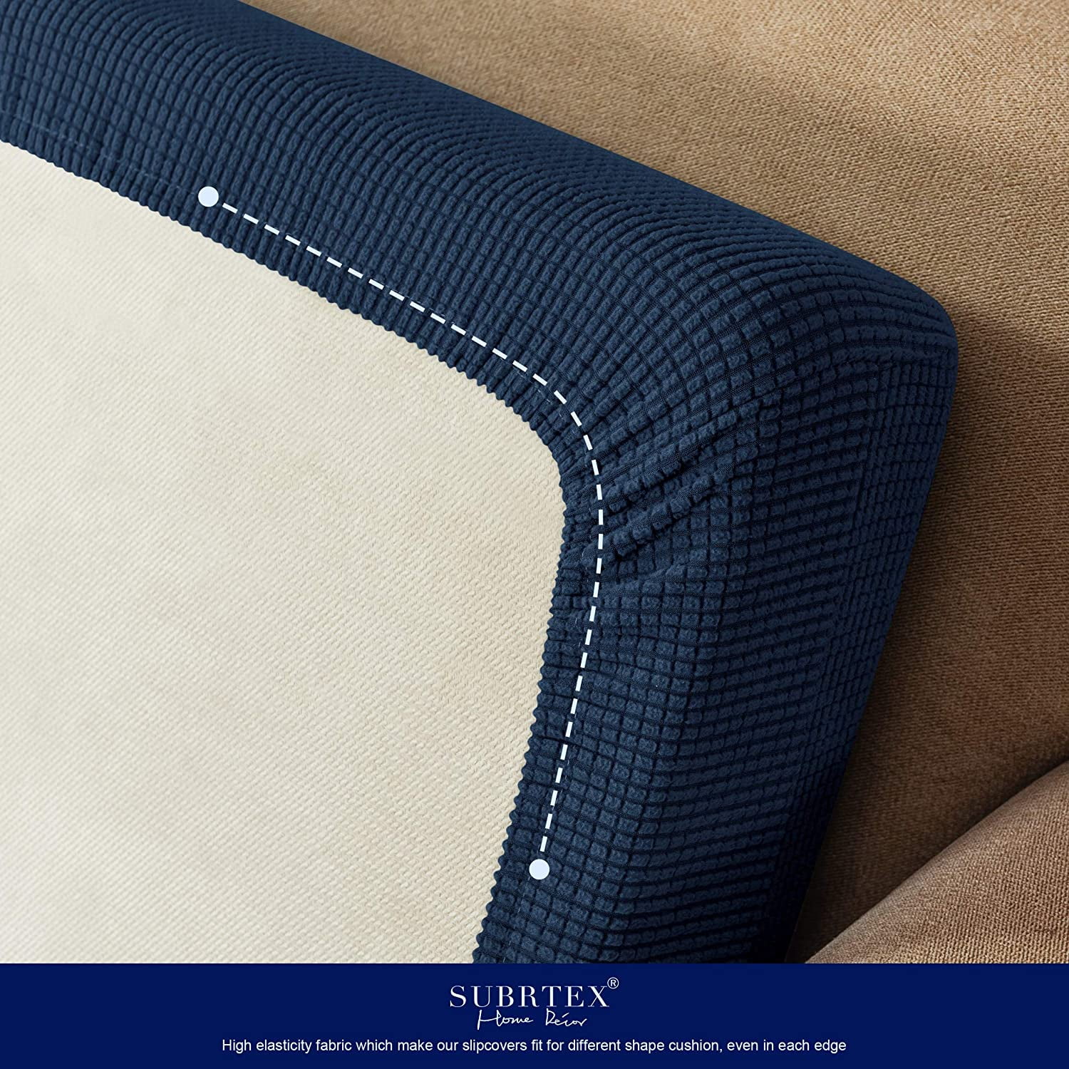 Stretch Sofa Seat Cushion Cover Couch Covers Furniture Protector (Armchair, Navy)