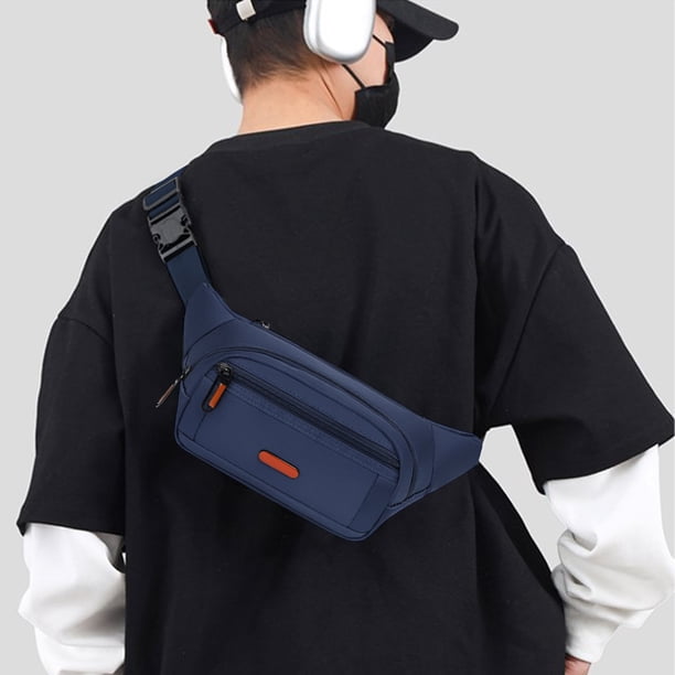 Bolso mensajero de un hombro para hombre | Bolso de pecho cruzado de gran capacidad para deportes al aire libre, viajes, desplazamientos | Tela de tela ligera y duradera | Múltiples compartimentos