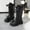 Black, variant on Girls Mid-Calf Boots, Side Zipper Lace-up Soft Sole Non-Slip Winter Riding Boots Pink Size 11 Little Kids