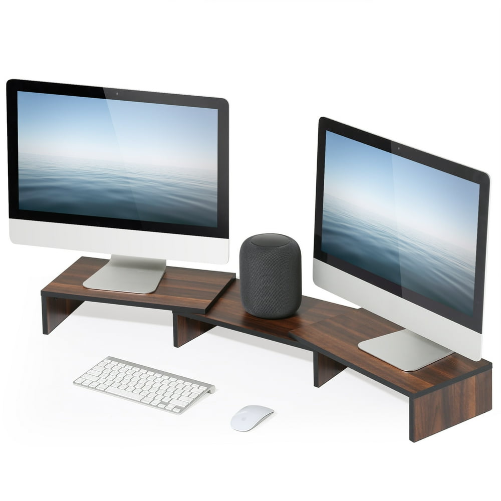 FITUEYES 3 Shelf Monitor Stand Riser with Adjustable Length and Angle
