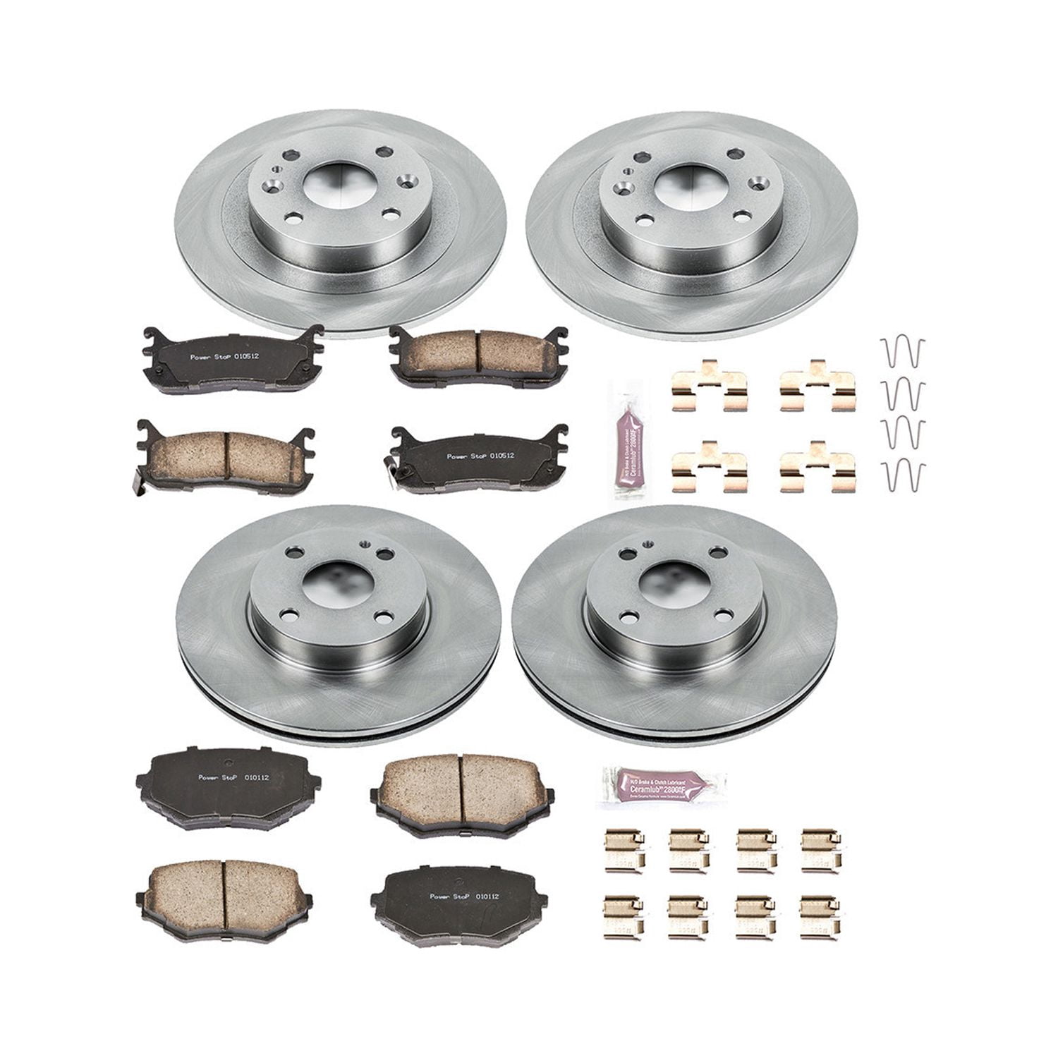Power Stop Front and Rear Stock Replacement Brake Pad and Rotor Kit KOE794