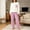 New-Pink, variant on PNTUTB Fall Winter Women's Fleece Warm Pajama Set Contrast Crew Neck Long Sleeve Pocket Top and Pant Casual Soft Loungewear Set