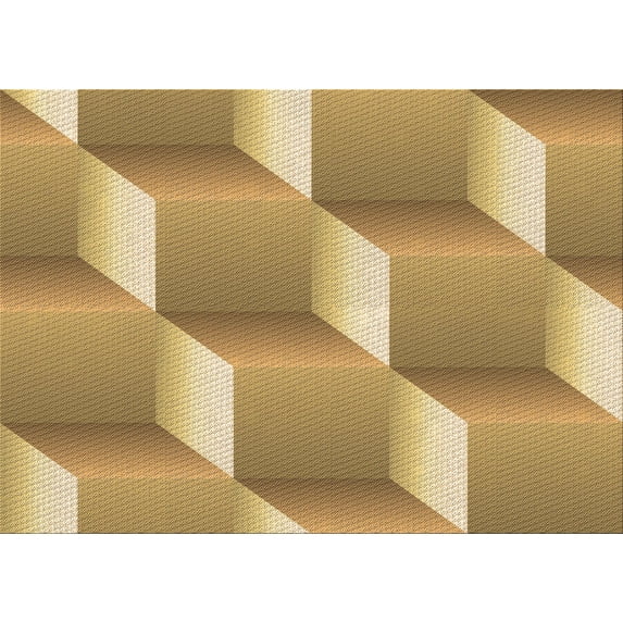 Ahgly Company Machine Washable Indoor Rectangle Transitional Orange Area Rugs, 3' x 5'