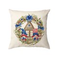 thumbnail image 2 of Funda de almohada del Día de la Independencia | Diseño de letras de la bandera americana de lino | Funda de cojín decorativa para sofá de oficina | Decoración patriótica festiva | Cuidado fácil y, 2 of 6