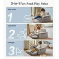 thumbnail image 3 of 3-in-1 Extra Wide Convertible Kids Couch, Flip Open Toddler Couch to Lounger, Comfy Toddler Chair, Machine-Washable Toddler Sofa for Boys, Kids Sofa Bed for Fun Playtime or Comfy Lounging, Gray, 3 of 5