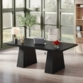 thumbnail image 3 of Tribesigns 63" Executive Desk, Modern Office Computer Desk with Double Pedestal, Large Simple Workstations Writing Table Conference Table for Home Office, Black, 3 of 9
