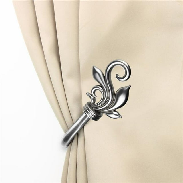 Central Design 4874-035 Giles Curtain Holdback Set, Satin Nickel - Set of 2