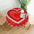 thumbnail image 2 of Valentines Day Tablecloth Round 60 inch Wrinkle Free Red Romantic Love Heart Tablecloth Suitable for Kitchen Decorantion/Indoor and Outdoor Dining Table/Party/Picnic, 2 of 6