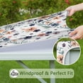 thumbnail image 6 of Pioneer Flower Floral Print Pattern Square Fitted Tablecloth with Elastic Edge,Square Table Cover,Washable Elastic Table Cover for Home Kitchen Party Decor 36"x36", 6 of 6